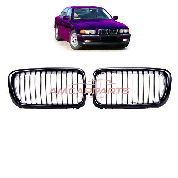 Upgrade Design Kühlergrill / Sportgrill passend für BMW 7er E38 94-01 Matt schwarz