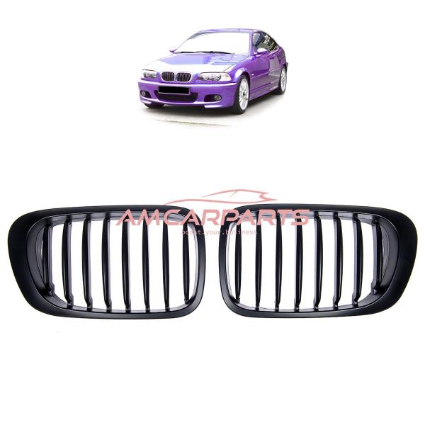 Upgrade Design Kühlergrill / Sportgrill passend für BMW 3er E46 Vor-Facelift 99-03 Matt schwarz