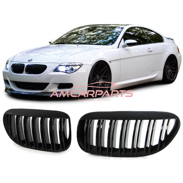 Upgrade Design Kühlergrill / Sportgrill passend für BMW 6er E63 / E64 03-10 Hochglanz schwarz