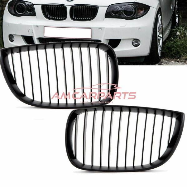 Upgrade Design Kühlergrill / Sportgrill passend für BMW 1er E81 / E87 Vor-Facelift 04-07 Matt schwarz
