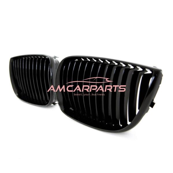Upgrade Design Kühlergrill / Sportgrill passend für BMW 1er E81 / E87 Vor-Facelift 04-07 Hochglanz schwarz