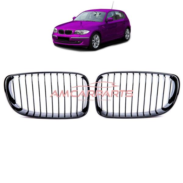 Upgrade Design Kühlergrill / Sportgrill passend für BMW 1er E81 / E82 / E87 / E88 Facelift 07-12 Hochglanz schwarz