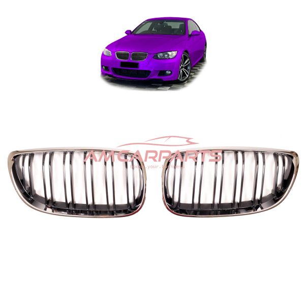 Upgrade Design Kühlergrill / Sportgrill passend für BMW 3er E92 / E93 Vor-Facelift 05-10 Hochglanz schwarz / chrom