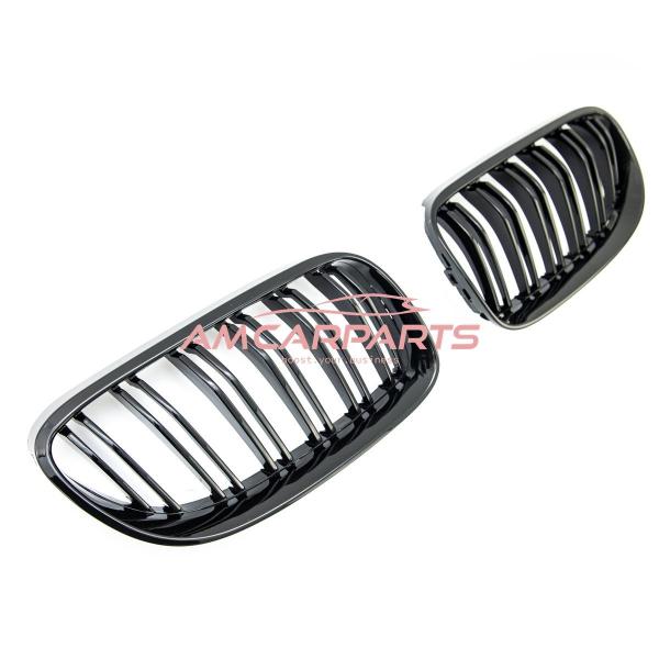 Upgrade Design Kühlergrill / Sportgrill passend für BMW 3er E92 / E93 Facelift 10-13 Hochglanz schwarz