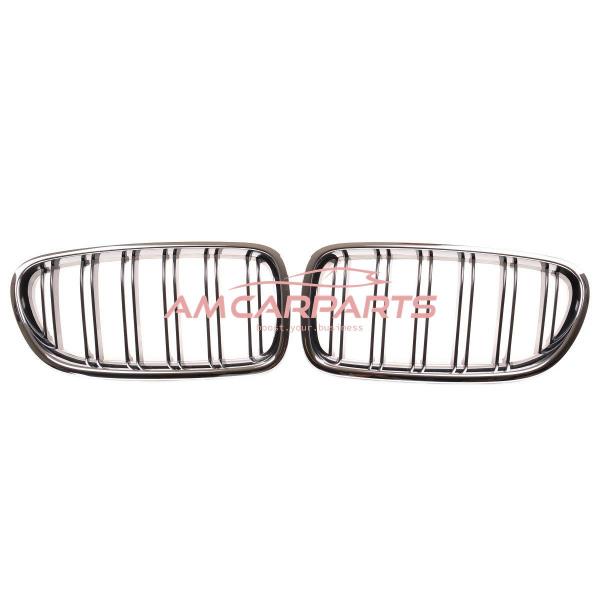 Upgrade Design Kühlergrill / Sportgrill passend für BMW 5er F10 / F11 10-18 Hochglanz schwarz / chrom