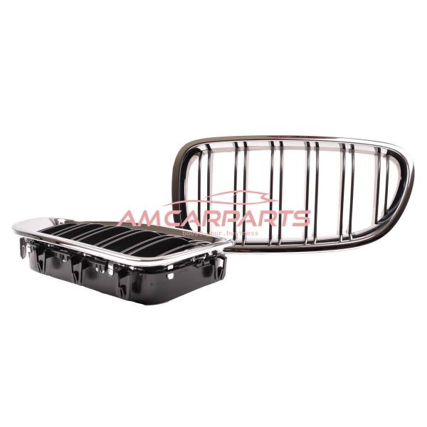 Upgrade Design Kühlergrill / Sportgrill passend für BMW 5er F10 / F11 10-18 Hochglanz schwarz / chrom