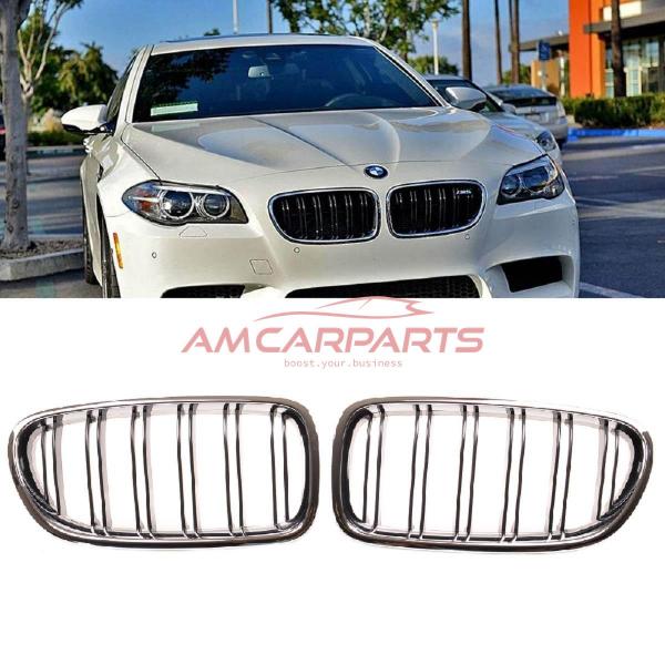 Upgrade Design Kühlergrill / Sportgrill passend für BMW 5er F10 / F11 10-18 Hochglanz schwarz / chrom