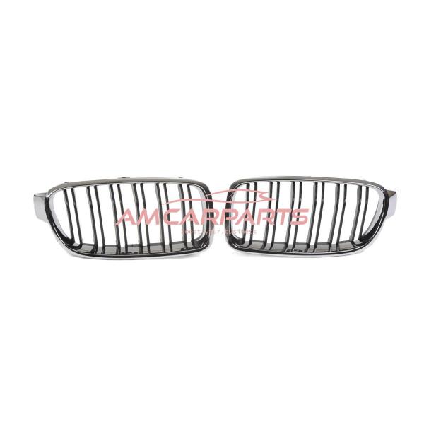 Upgrade Design Kühlergrill / Sportgrill passend für BMW 3er F30 / F31 11-19 Matt schwarz / chrom