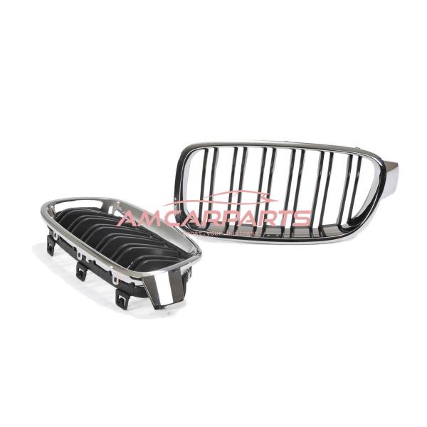 Upgrade Design Kühlergrill / Sportgrill passend für BMW 3er F30 / F31 11-19 Matt schwarz / chrom