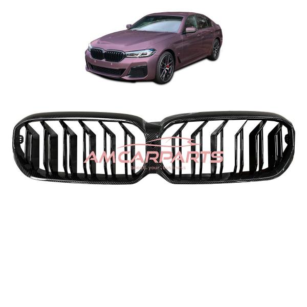 Upgrade Design Kühlergrill / Sportgrill passend für BMW 5er G30, F90 / G31 Facelift 20+ Carbon-Optik / Hochglanz schwarz