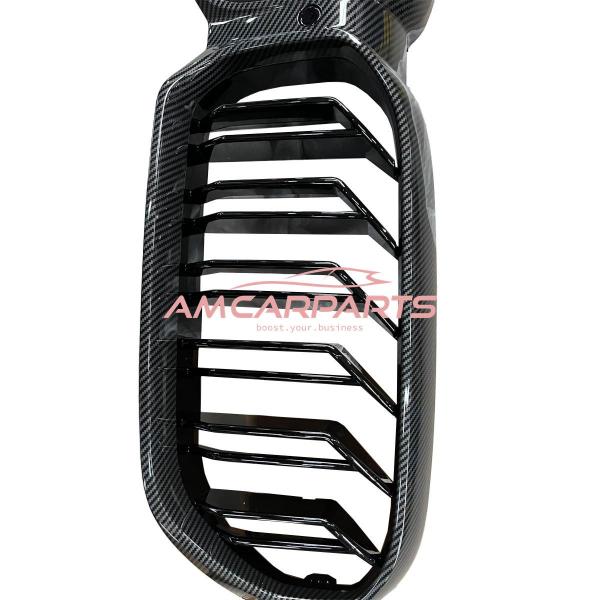 Upgrade Design Kühlergrill / Sportgrill passend für BMW 5er G30, F90 / G31 Facelift 20+ Carbon-Optik / Hochglanz schwarz