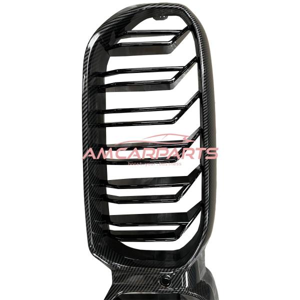 Upgrade Design Kühlergrill / Sportgrill passend für BMW 5er G30, F90 / G31 Facelift 20+ Carbon-Optik / Hochglanz schwarz