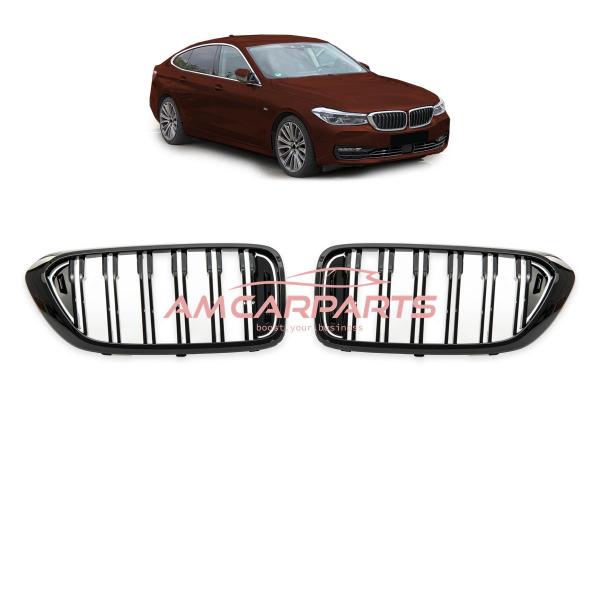 Upgrade Design Kühlergrill / Sportgrill passend für BMW 6er G32 Vor-Facelift 17-20 Hochglanz schwarz
