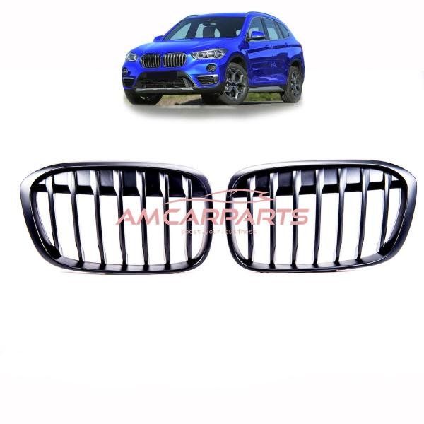 Upgrade Design Kühlergrill / Sportgrill passend für BMW X1 F48 Vor-Facelift 15-19 Matt schwarz