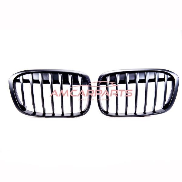 Upgrade Design Kühlergrill / Sportgrill passend für BMW X1 F48 Vor-Facelift 15-19 Matt schwarz