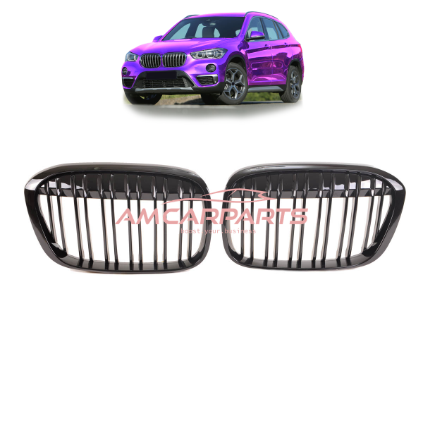 Upgrade Design Kühlergrill / Sportgrill passend für BMW X1 F48 Vor-Facelift 15-19 Hochglanz schwarz