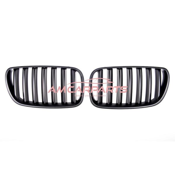Upgrade Design Kühlergrill / Sportgrill passend für BMW X3 E83 Facelift 06-10 Matt schwarz