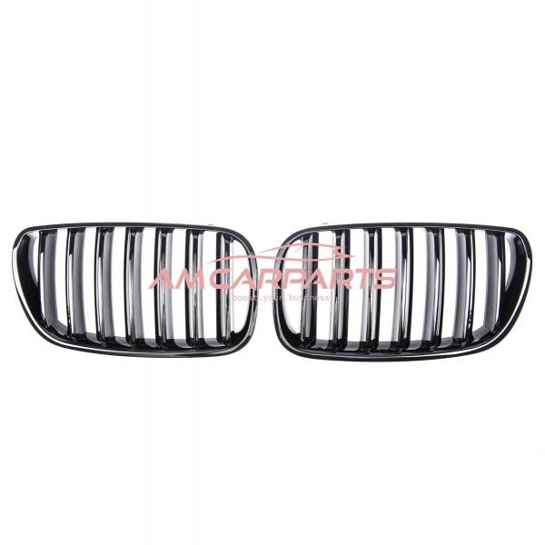 Upgrade Design Kühlergrill / Sportgrill passend für BMW X3 E83 Facelift 06-10 Hochglanz schwarz