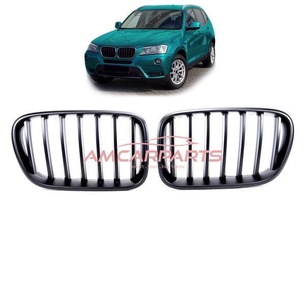 Upgrade Design Kühlergrill / Sportgrill passend für BMW X3 F25 Vor-Facelift 10-14 Matt schwarz