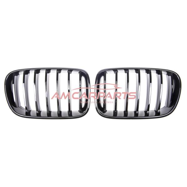 Upgrade Design Kühlergrill / Sportgrill passend für BMW X3 F25 Vor-Facelift 10-14 Hochglanz schwarz
