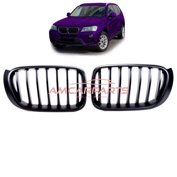 Upgrade Design Kühlergrill / Sportgrill passend für BMW X3 F25 / X4 F26 Facelift 14-18 Matt schwarz