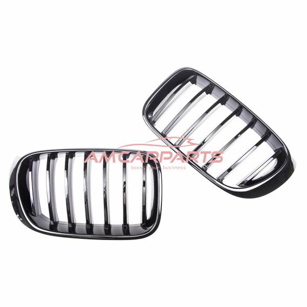 Upgrade Design Kühlergrill / Sportgrill passend für BMW X3 F25 / X4 F26 Facelift 14-17 Hochglanz schwarz