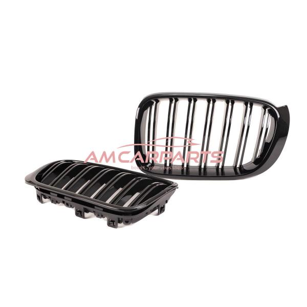 Upgrade Design Kühlergrill / Sportgrill passend für BMW X3 F25 / X4 F26 Facelift 14-17 Hochglanz schwarz