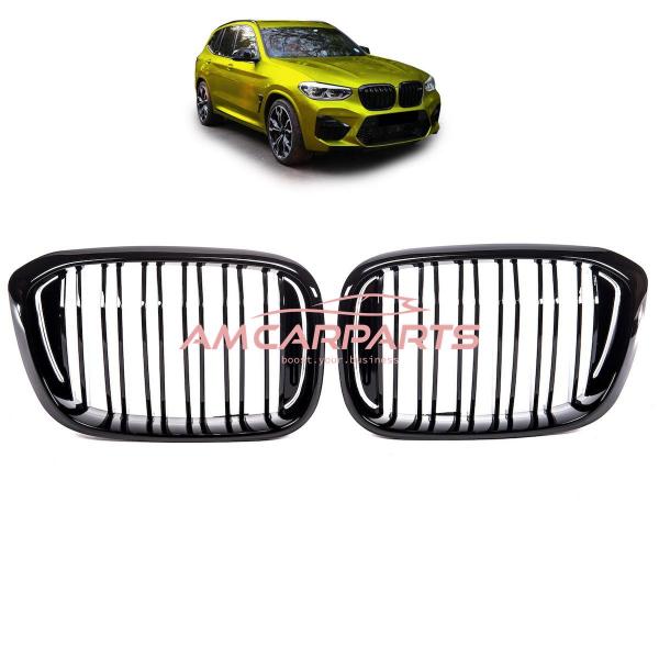 Upgrade Design Kühlergrill / Sportgrill passend für BMW X3 G01 / X4 G02 17-21 Hochglanz schwarz