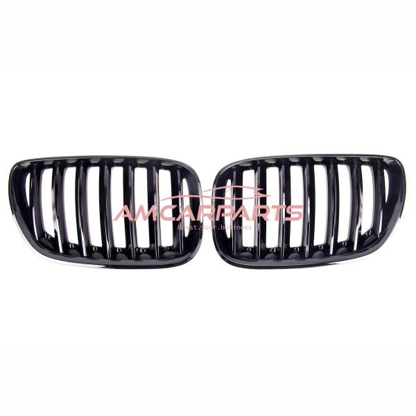 Upgrade Design Kühlergrill / Sportgrill passend für BMW X5 E53 Facelift 03-06 Hochglanz schwarz
