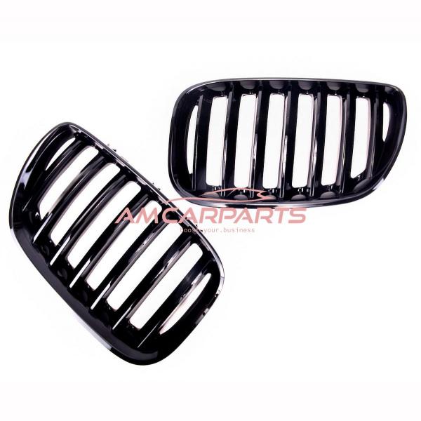 Upgrade Design Kühlergrill / Sportgrill passend für BMW X5 E53 Facelift 03-06 Hochglanz schwarz