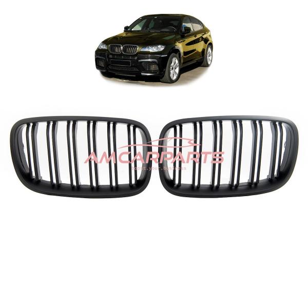 Upgrade Design Kühlergrill / Sportgrill passend für BMW X5 E70 / X6 E71, E72 07-13 Matt schwarz