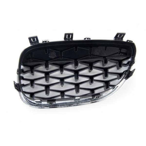 Upgrade "Teardrop" Design Sportgrill Frontnieren für BMW 5er E60 / E61 03-10 Matt schwarz / Silber
