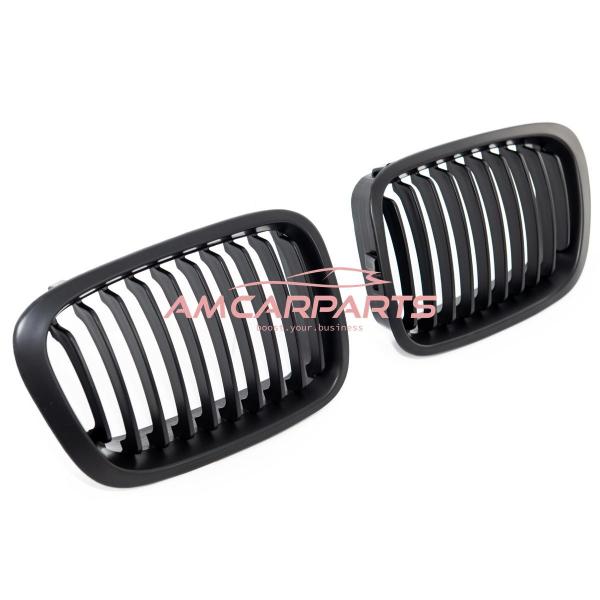 Upgrade Design Kühlergrill / Sportgrill passend für BMW 3er E46 Vor-Facelift Limousine/Touring 98-01 Matt schwarz