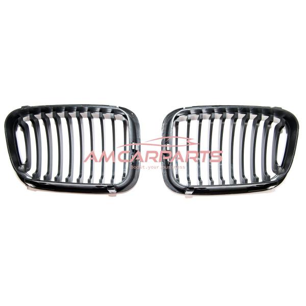 Upgrade Design Kühlergrill / Sportgrill passend für BMW 3er E46 Vor-Facelift Limousine/Touring 98-01 Matt schwarz