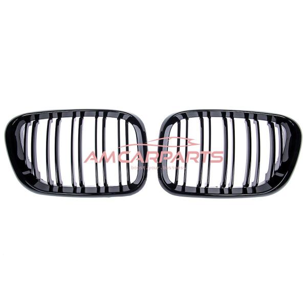 Upgrade Design Kühlergrill / Sportgrill passend für BMW X5 E53 Vor-Facelift 99-03 Hochglanz schwarz