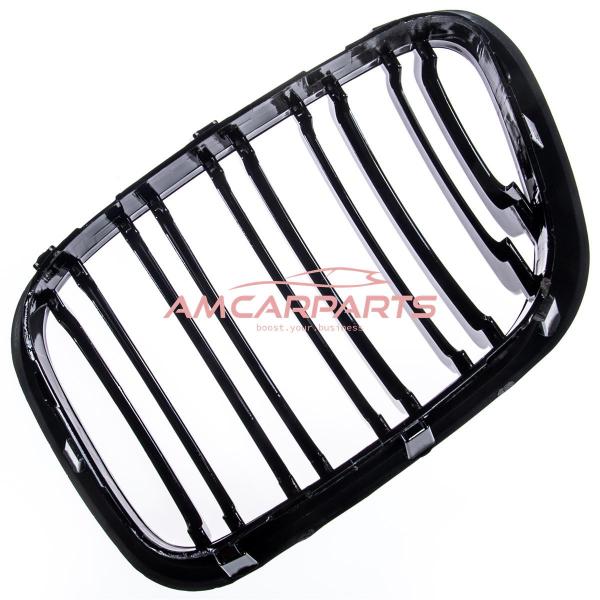 Upgrade Design Kühlergrill / Sportgrill passend für BMW X5 E53 Vor-Facelift 99-03 Hochglanz schwarz