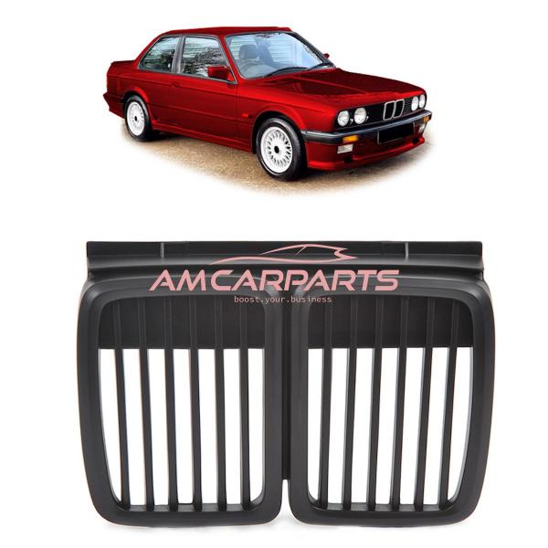 Upgrade Design Kühlergrill / Sportgrill passend für BMW 3er E30 87-94 Matt schwarz