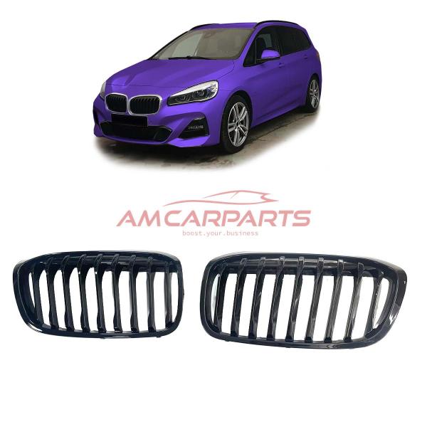 Upgrade Design Kühlergrill / Sportgrill passend für BMW 2er F45 / F46 Facelift 18-21 Hochglanz schwarz
