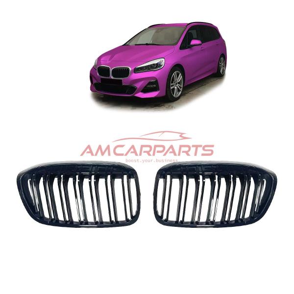 Upgrade Design Kühlergrill / Sportgrill passend für BMW 2er F45 / F46 Facelift 18-21 Hochglanz schwarz