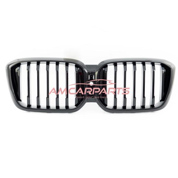 Upgrade Design Kühlergrill / Sportgrill passend für BMW X3 G01, F97 / X4 G02, F98 Facelift 21+ Hochglanz schwarz