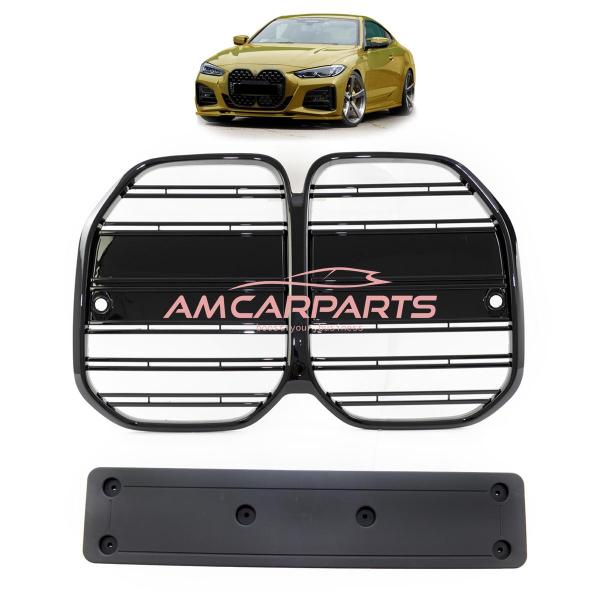 Upgrade Design Kühlergrill / Sportgrill passend für BMW 4er G22 / G23 Vor-Facelift 20+ Hochglanz schwarz