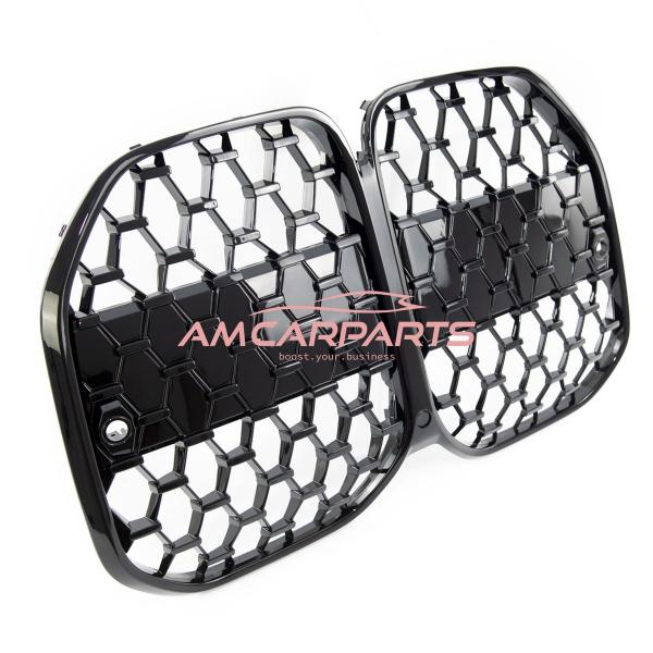 Upgrade Design Kühlergrill / Sportgrill passend für BMW 4er G22 / G23 Vor-Facelift 20+ Hochglanz schwarz