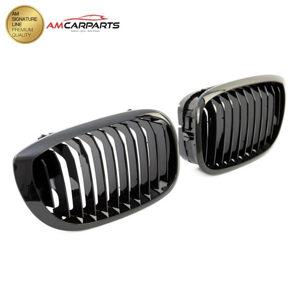 Upgrade Design Kühlergrill / Sportgrill passend für BMW 3er E46 Facelift Coupe/Cabrio 03-06 Hochglanz schwarz