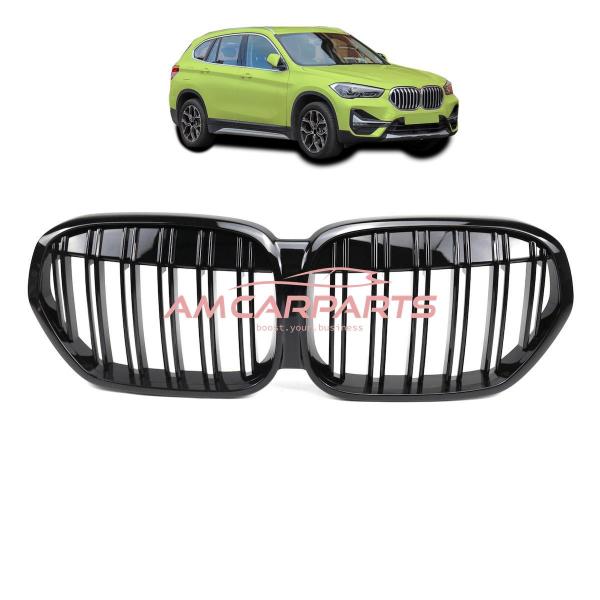 Upgrade Design Kühlergrill / Sportgrill passend für BMW X1 F48 Facelift 19-22 Hochglanz schwarz