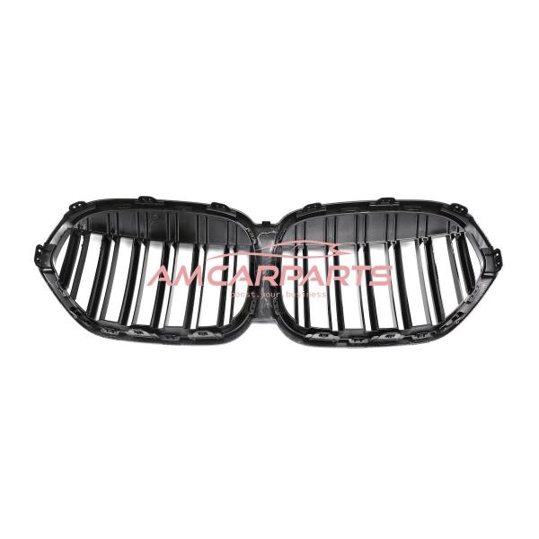 Upgrade Design Kühlergrill / Sportgrill passend für BMW X1 F48 Facelift 19-22 Carbon-Optik / Hochglanz schwarz