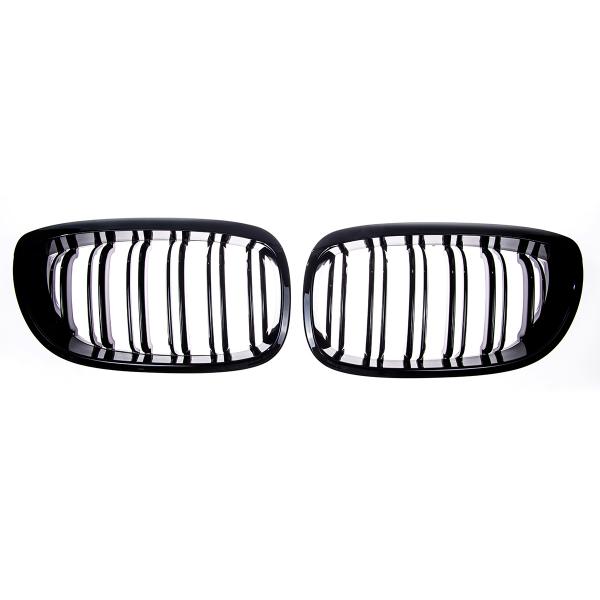 Upgrade Design Kühlergrill / Sportgrill passend für BMW 3er E46 Facelift Coupe/Cabrio 03-06 Hochglanz schwarz