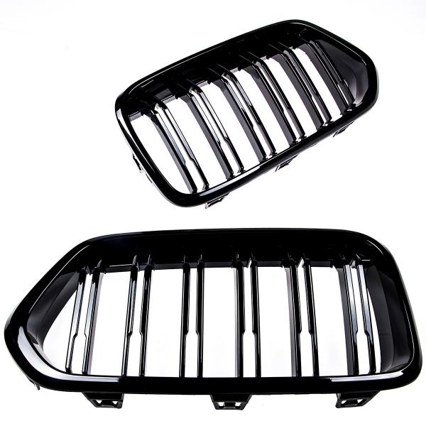 Upgrade Design Kühlergrill / Sportgrill passend für BMW X2 F39 17-23 Hochglanz schwarz
