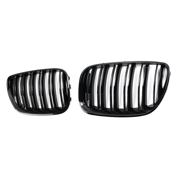 Upgrade Design Kühlergrill / Sportgrill passend für BMW X5 E53 Facelift 03-06 Hochglanz schwarz