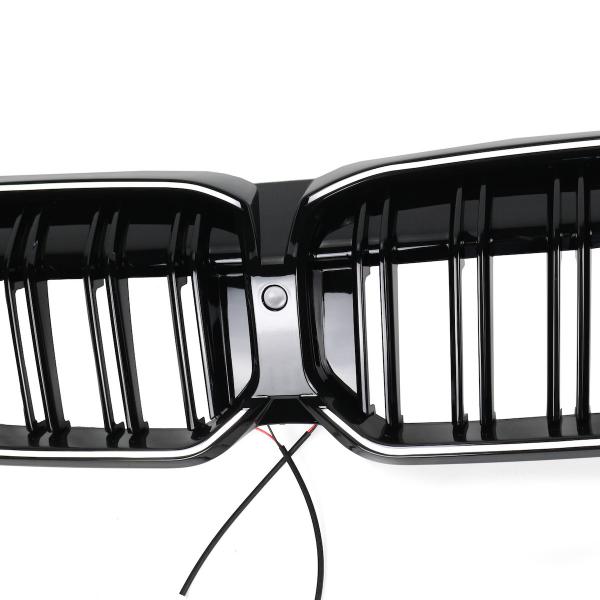 LED-Doppellamellen-Kühlergrill in Schwarz glänzend passend für BMW 3er G20 LCI 2023 +