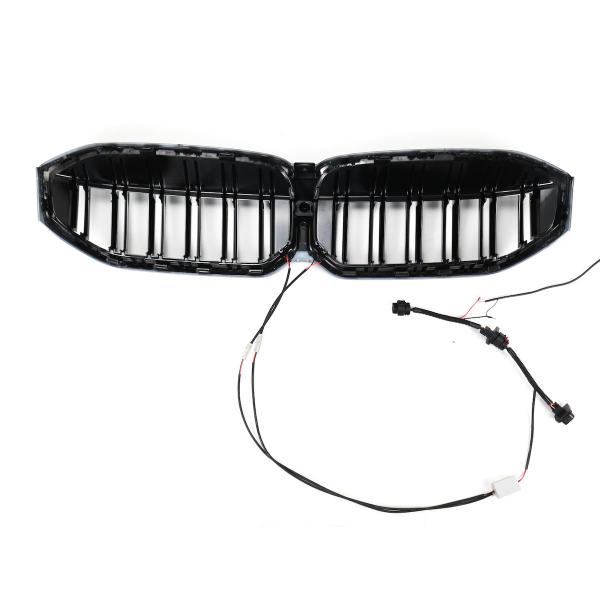 LED-Doppellamellen-Kühlergrill in Schwarz glänzend passend für BMW 3er G20 LCI 2023 +